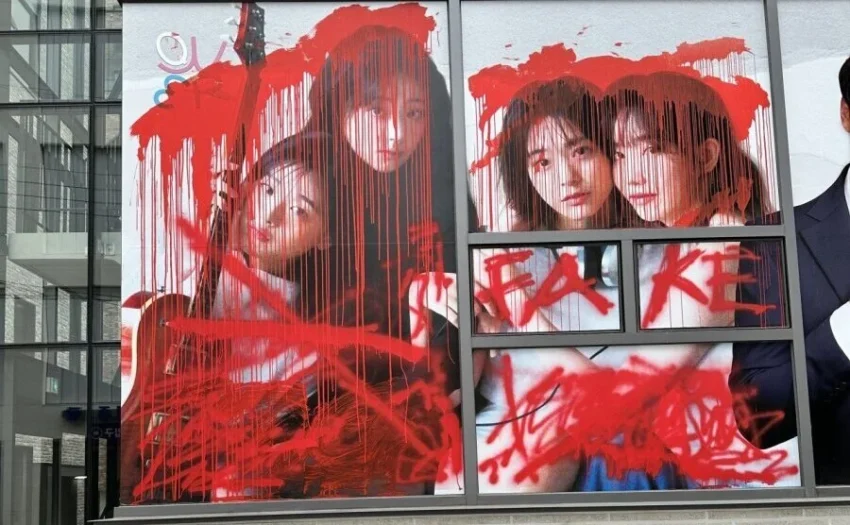 Photos of QWER members were defaced with red paint on a window of 3Y Corporation's office, drawing significant attention online. QWER's agency is investigating the red paint incident, while online communities speculate on the culprits, including possible anti-fan activity.