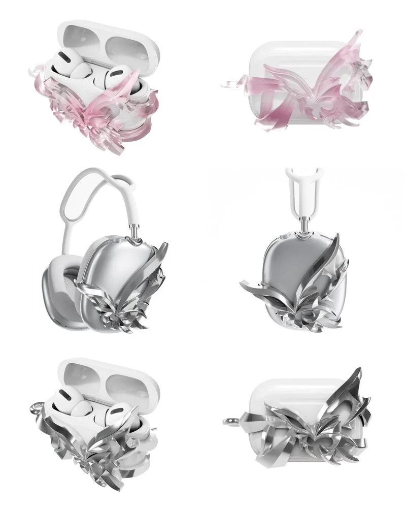 SM Entertainment has partnered with ANDAASH to launch a special AirPods Pro and AirPods Max case collection. These cases are inspired by aespa, featuring designs that reflect the group's unique concept, including aespa’s signature metallic aesthetic. There are four different versions, each representing the individual symbols of aespa members Karina, Winter, Giselle, and Ningning.